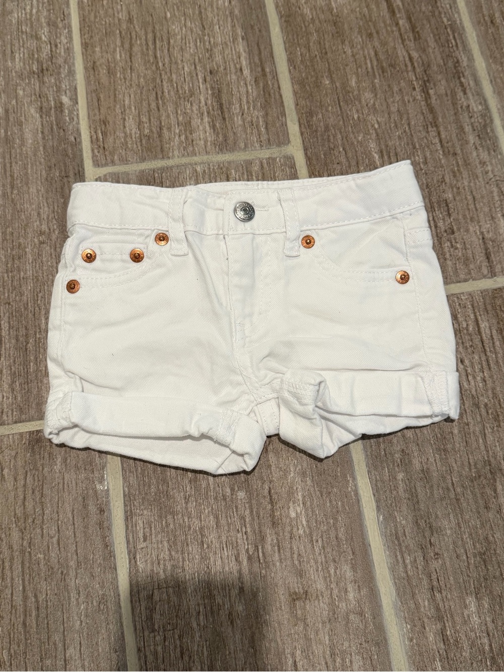 Levi's white denim shorts Girlfriend Shorty Short Girls Toddler